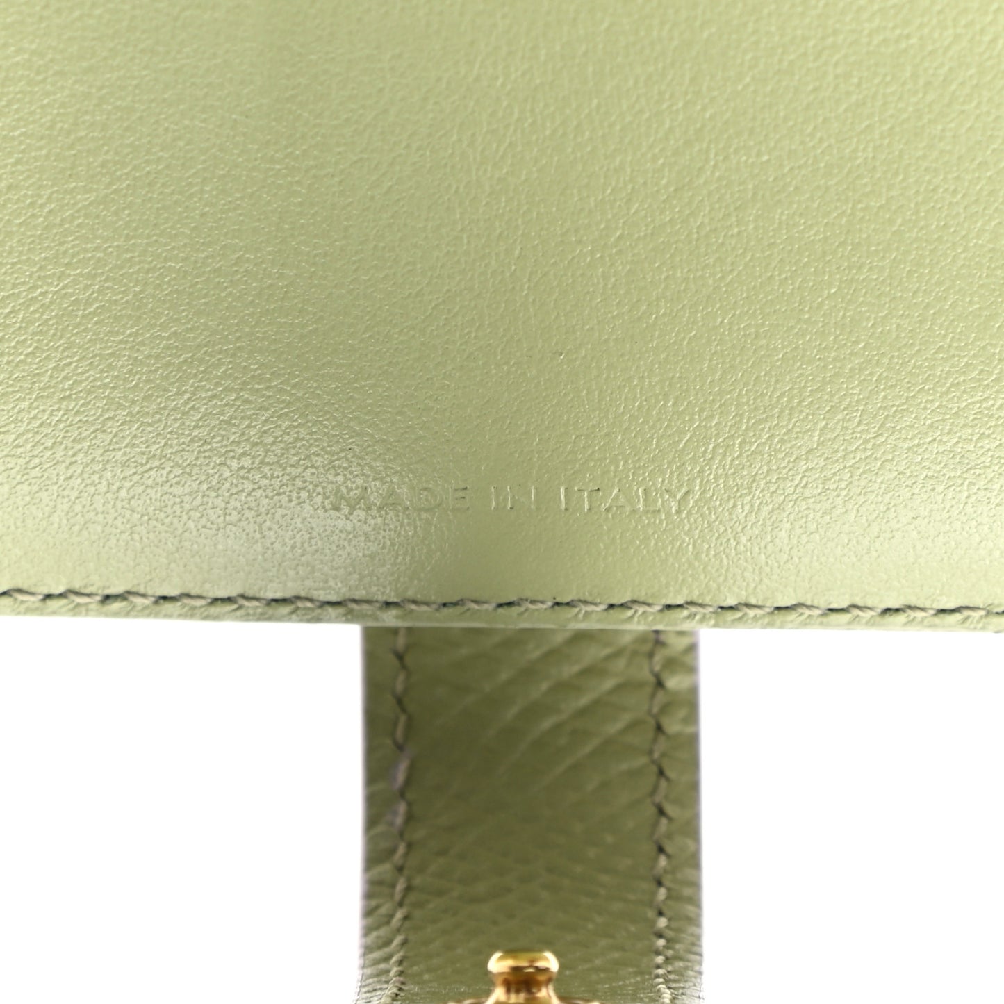Grained Calfskin Medium Multifunction Strap Wallet Sage Lilas
