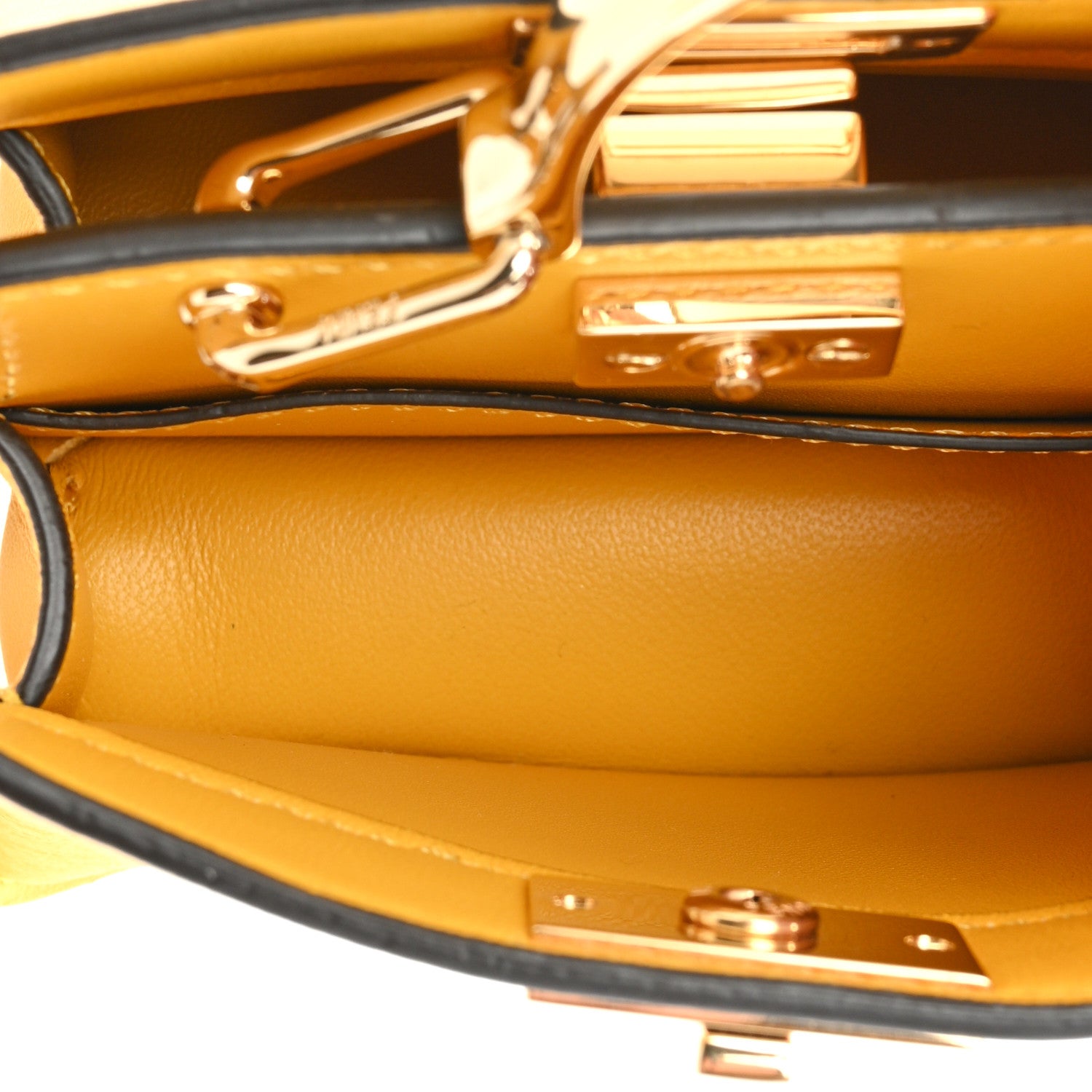 Fendi Shiny Nappa Nano Peekaboo Maxi Handle Satchel Mimosa 6 of 11