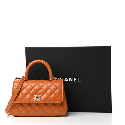 Chanel Caviar Quilted Mini Coco Handle Flap Light Brown 10 of 10