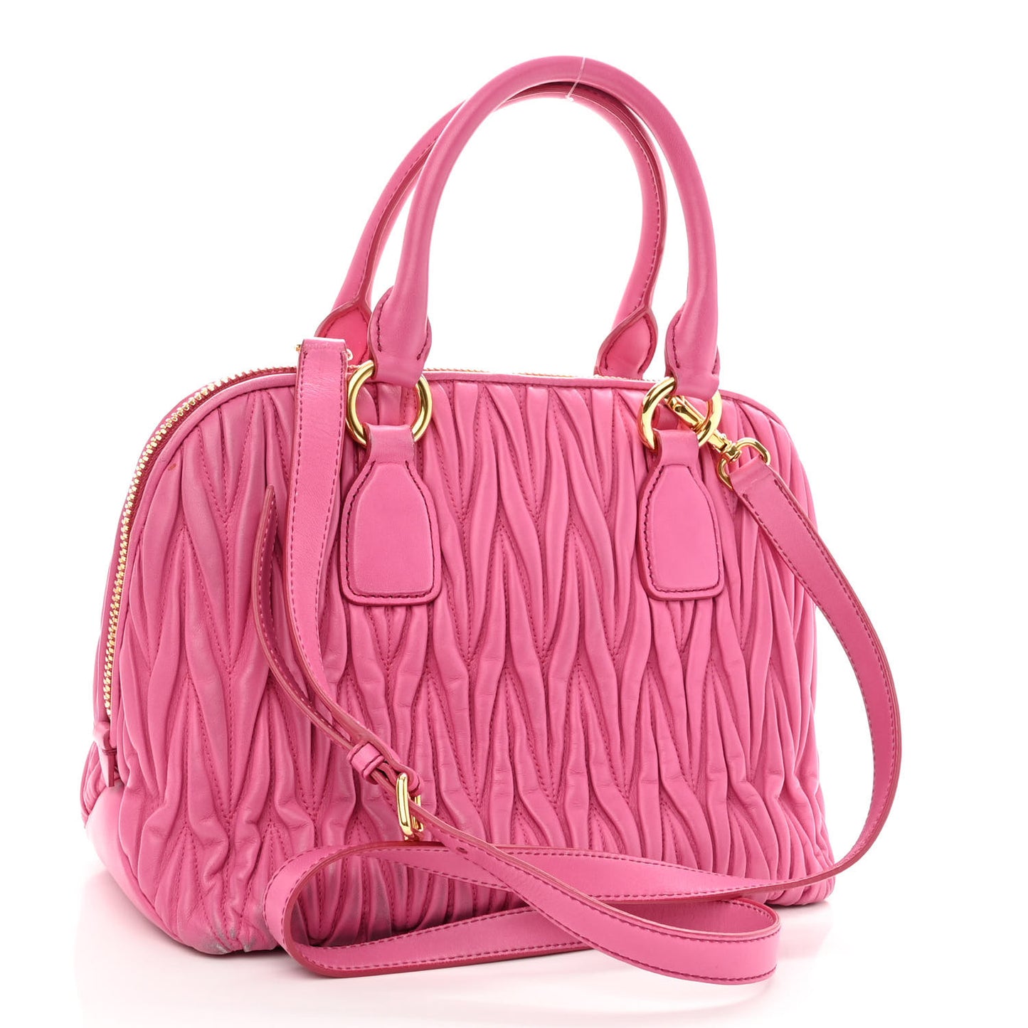 Nappa Matelasse Lux Mini Crossbody Tote Peonia