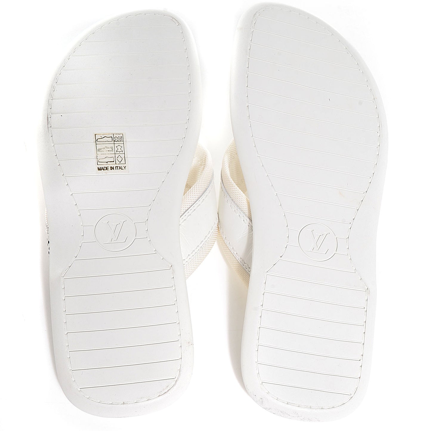 Mens Perforated Logo Thong Sandal 7 White