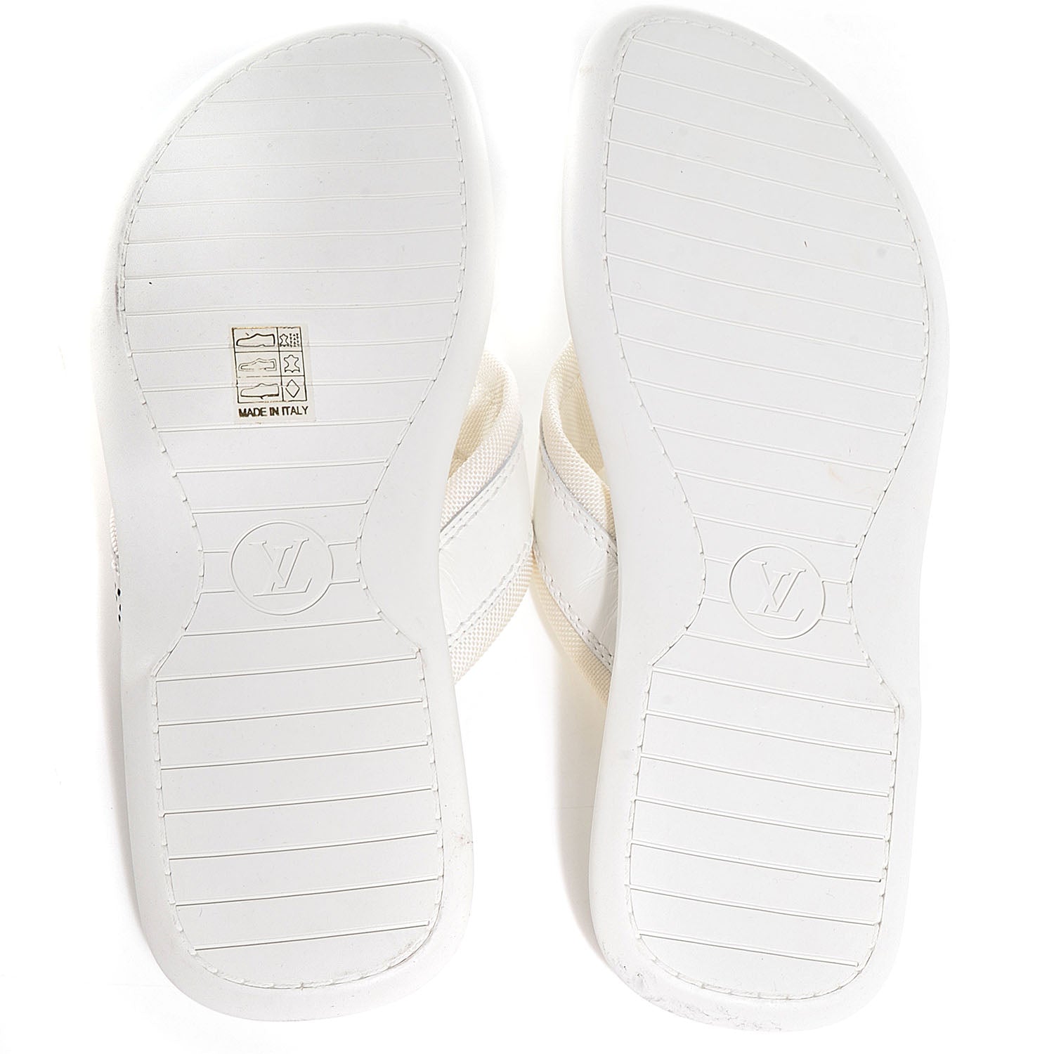 Louis Vuitton Mens Perforated Logo Thong Sandal 7 White 7 of 7