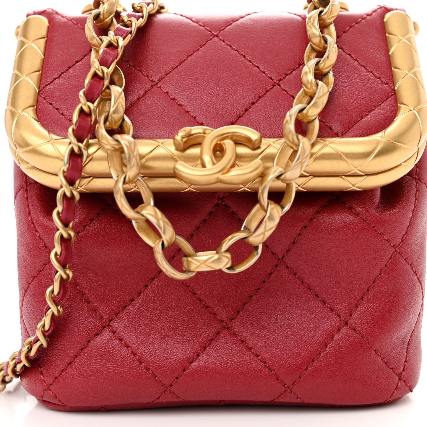 Lambskin Quilted Small My Crush Bag Red