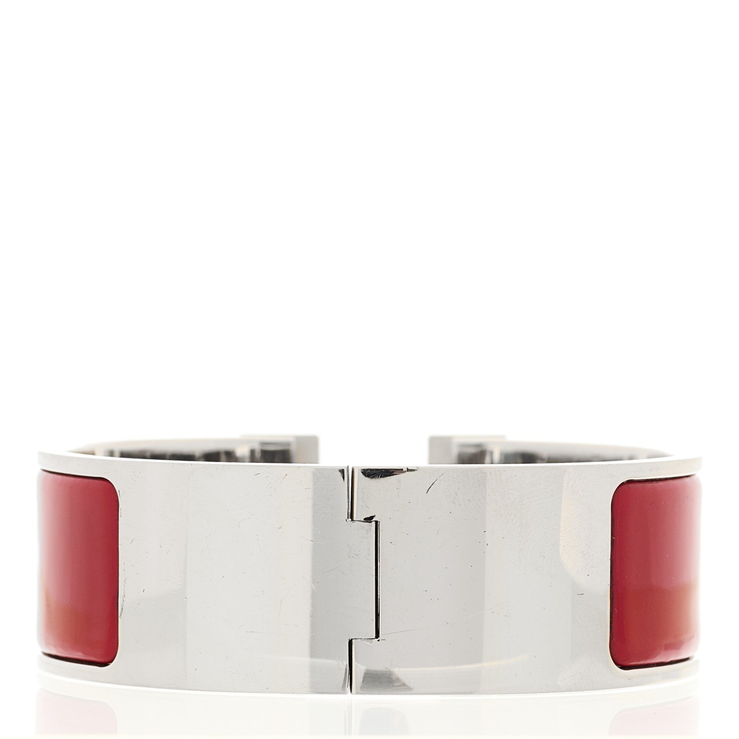 Hermes Enamel Wide Clic Clac H Bracelet PM Red 3 of 5