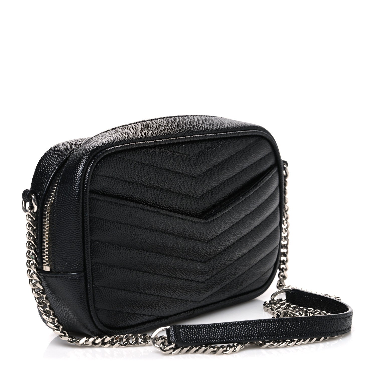 Saint Laurent Grain De Poudre Matelasse Monogram Mini Lou Camera Bag Black 2 of 10