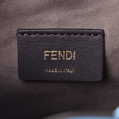 Fendi X SARAH COLEMAN Glazed Canvas Vitello King F is Fendi FF Vertigo Mini Mon Tresor Bucket Bag Cyber Blue White 5 of 5