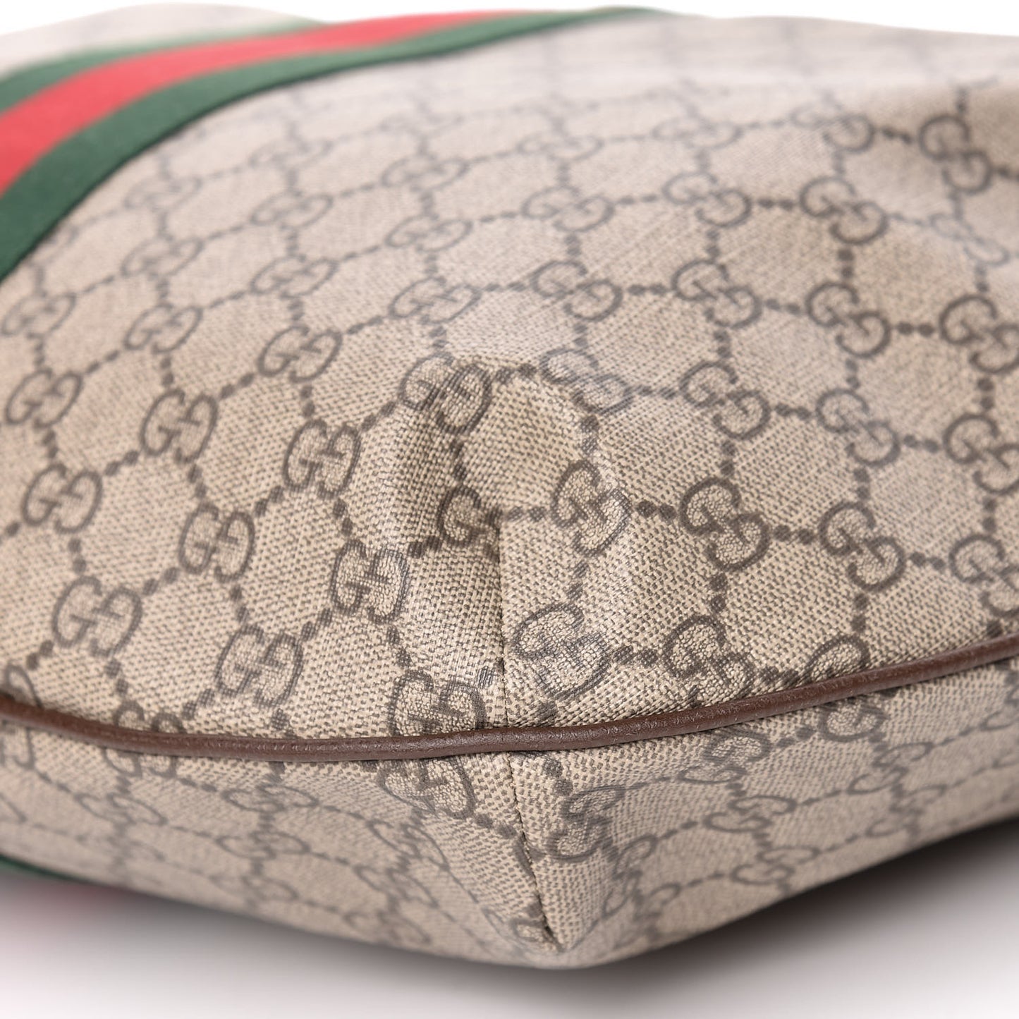 GG Supreme Monogram Web Ophidia Half Moon Hobo Brown