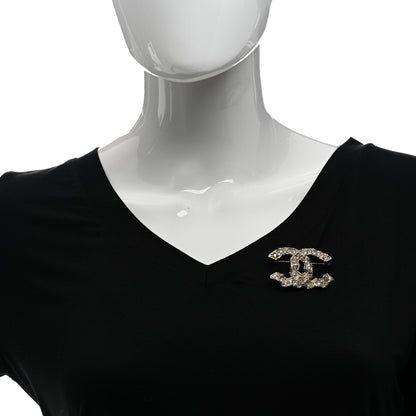 Chanel Crystal CC Camellia Express Brooch Gold 2 of 4