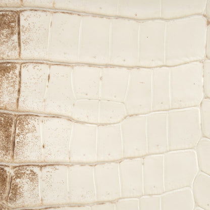 Hermes Matte Niloticus Crocodile Himalaya Kelly Retourne 25 White 18 of 32