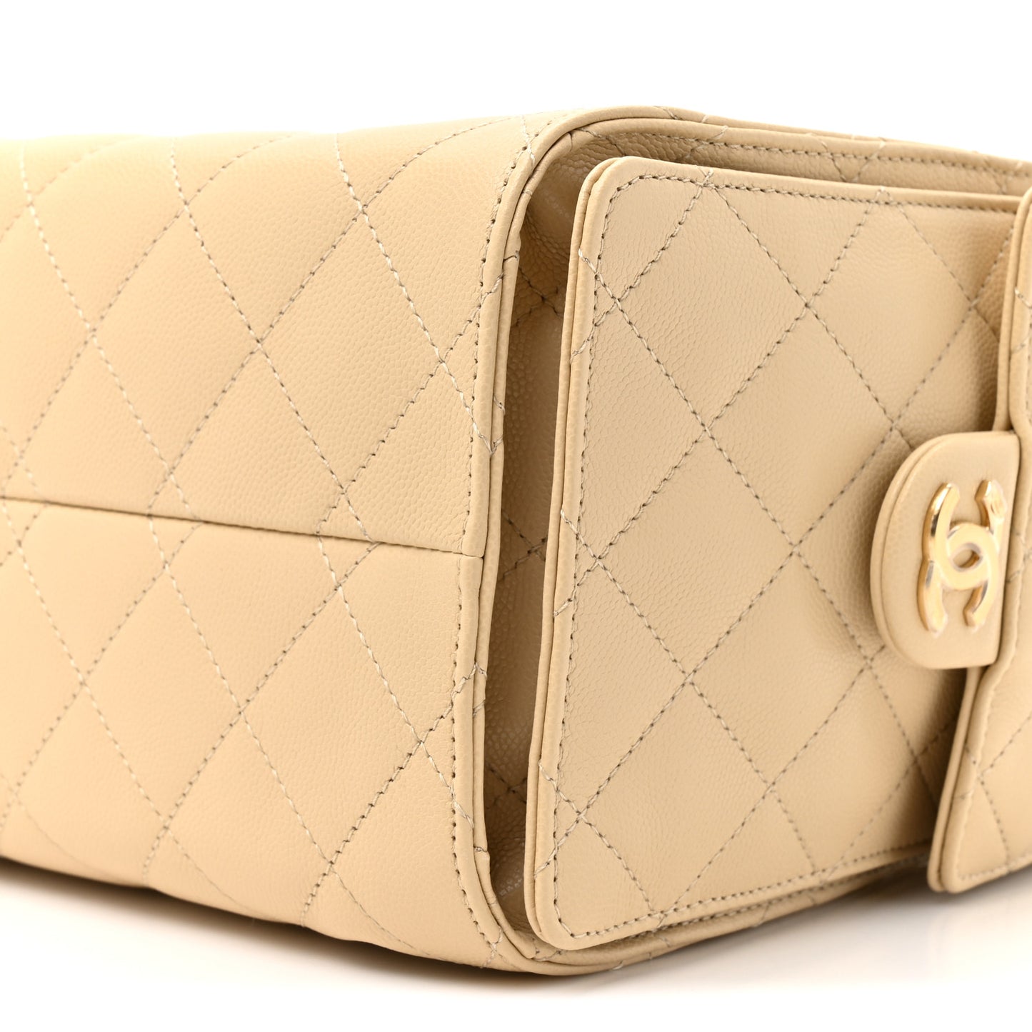 Caviar Quilted Small Chanel 25 Handbag Light Beige
