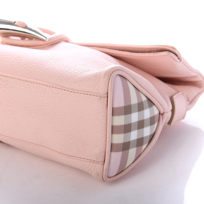 Burberry Grainy Calfskin House Check Horn Toggle Clutch Pink 8 of 9