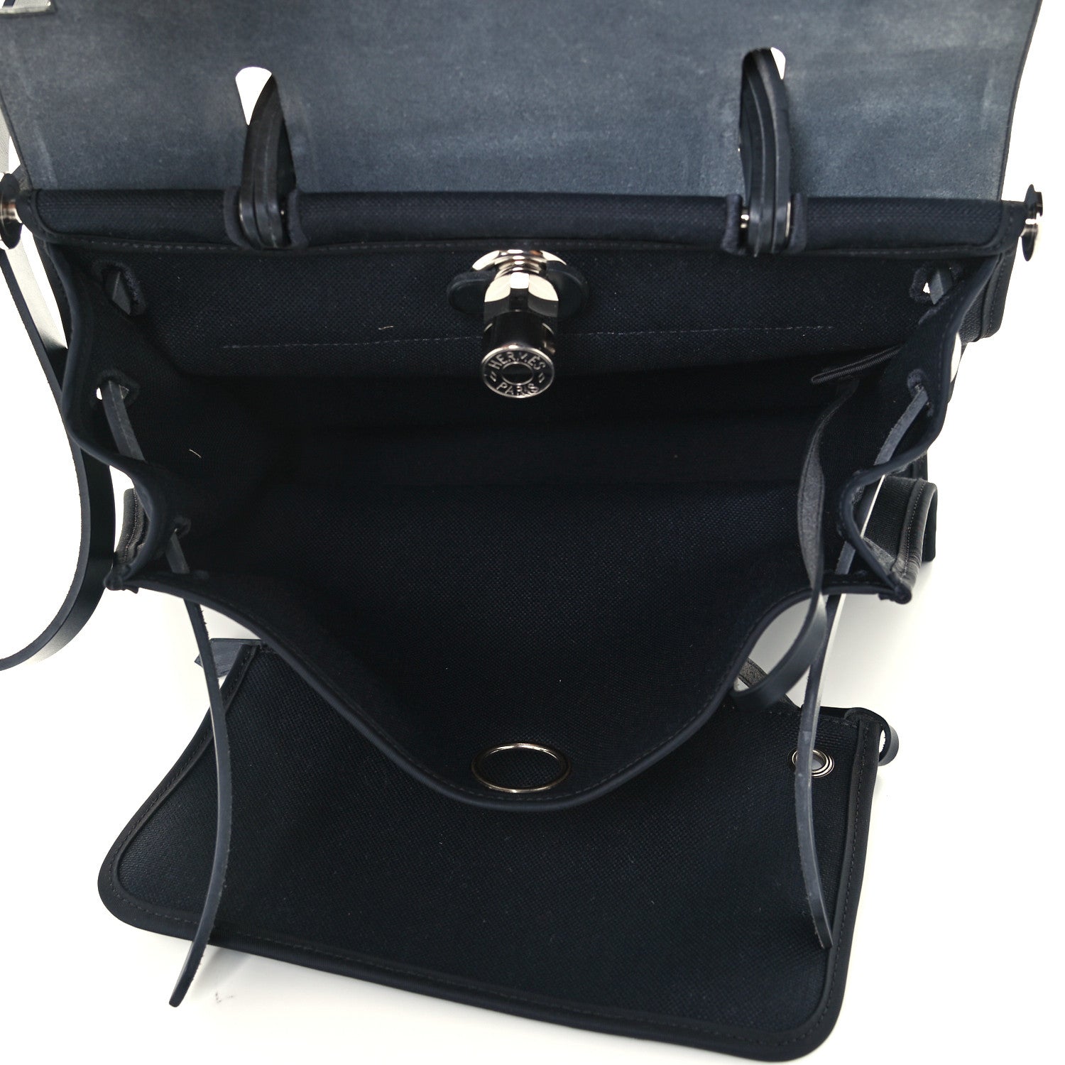 Hermes Military Toile Vache Hunter Herbag Zip PM 31 Black 5 of 10