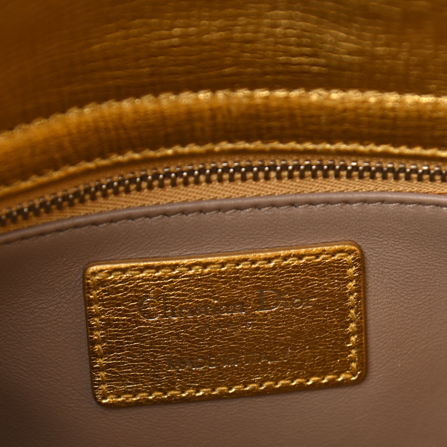 Christian Dior Metallic Grained Calfskin Cannage Small Lucky Badges My Lady Dior Gold 6 of 9
