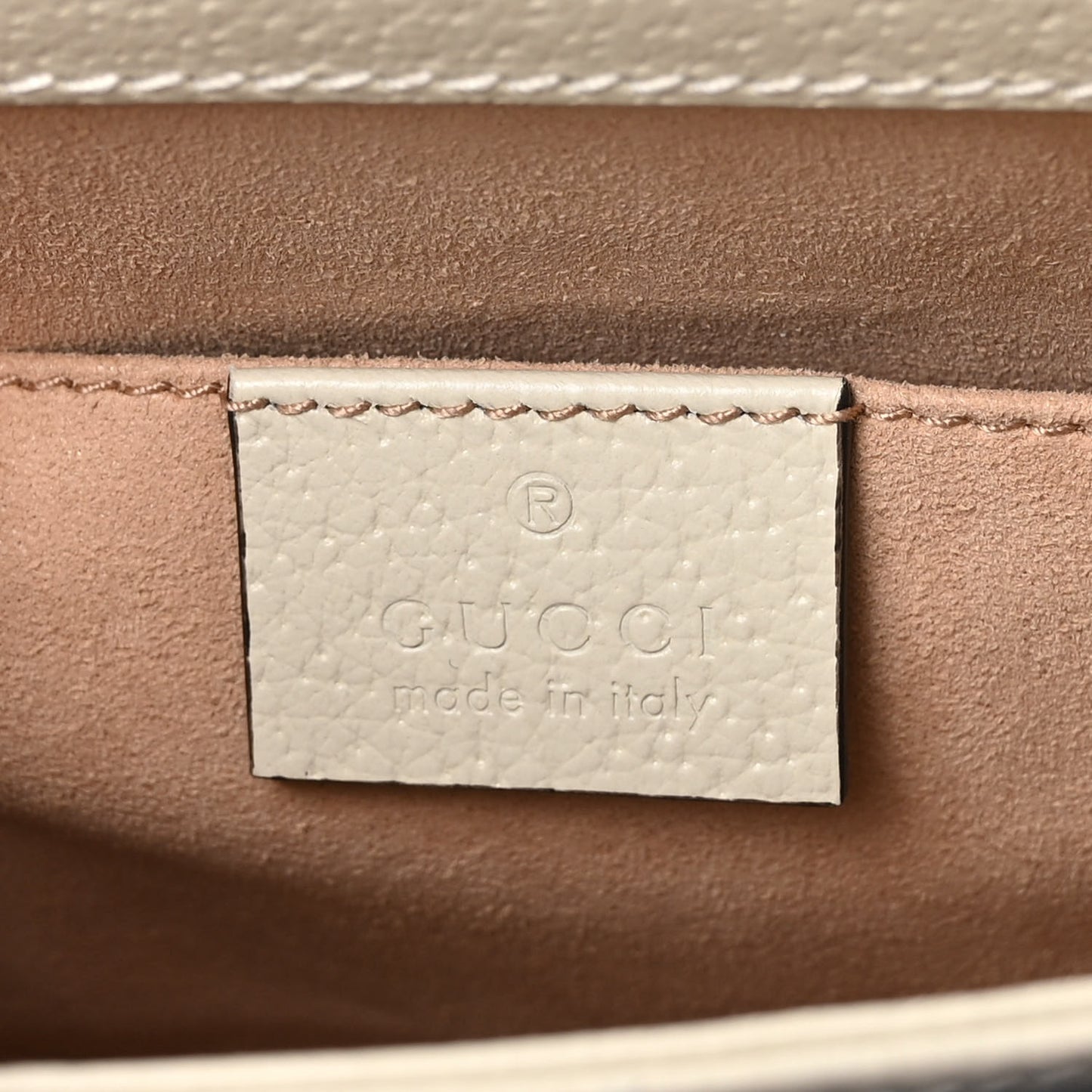 GG Supreme Monogram Textured Calfskin Web Small Ophidia Chain Shoulder Bag Beige Ebony Mystic White