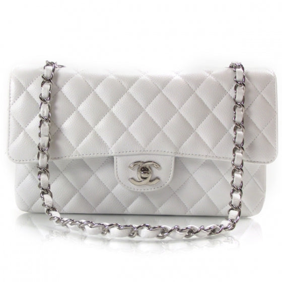 Chanel Caviar Quilted Medium Double Flap White 1 of 11