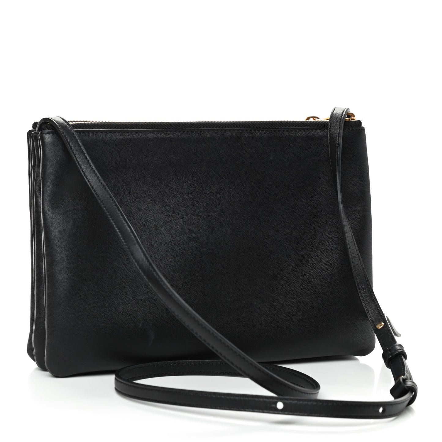 Lambskin Large Trio Crossbody Bag Black
