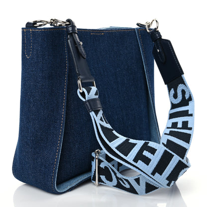 Stella McCartney Eco Alter Denim Perforated Logo Mini Crossbody Orion Blue 3 of 8