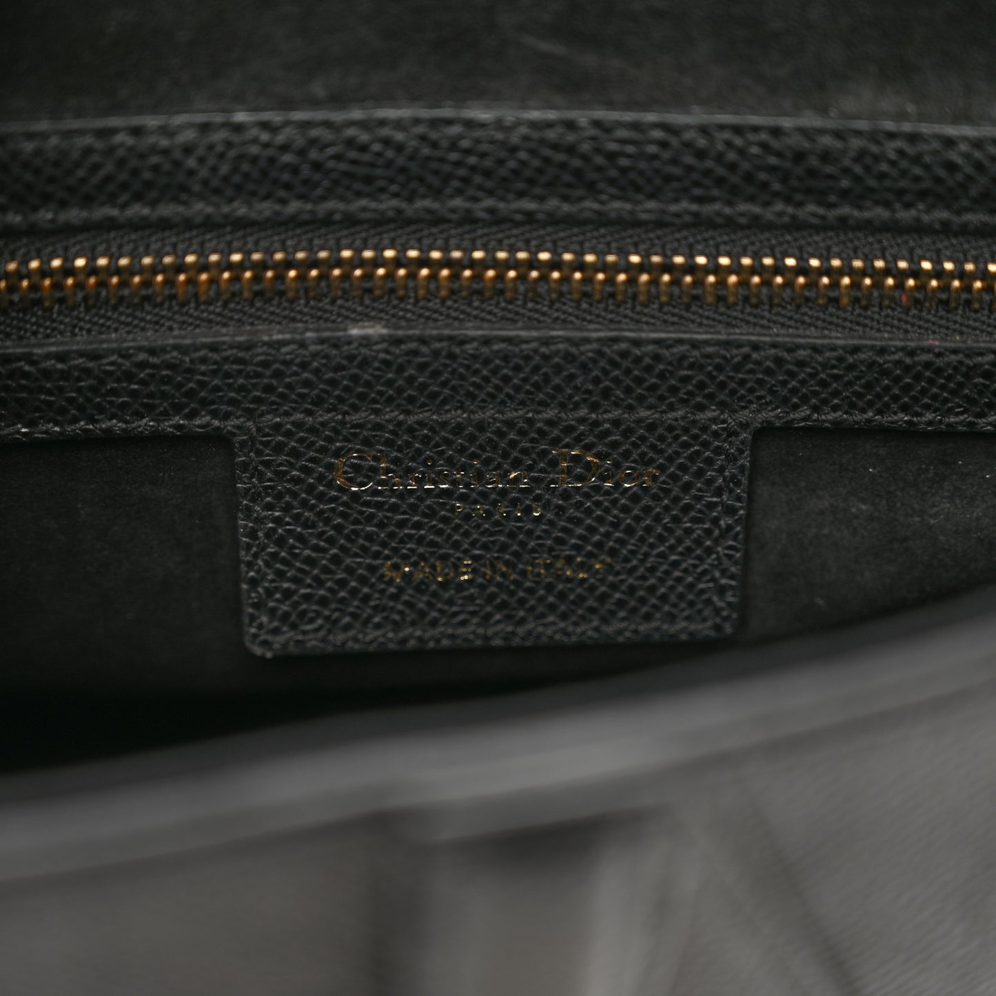 Grained Calfskin Saddle Bag Black