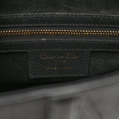 Christian Dior Grained Calfskin Saddle Bag Black 7 of 10