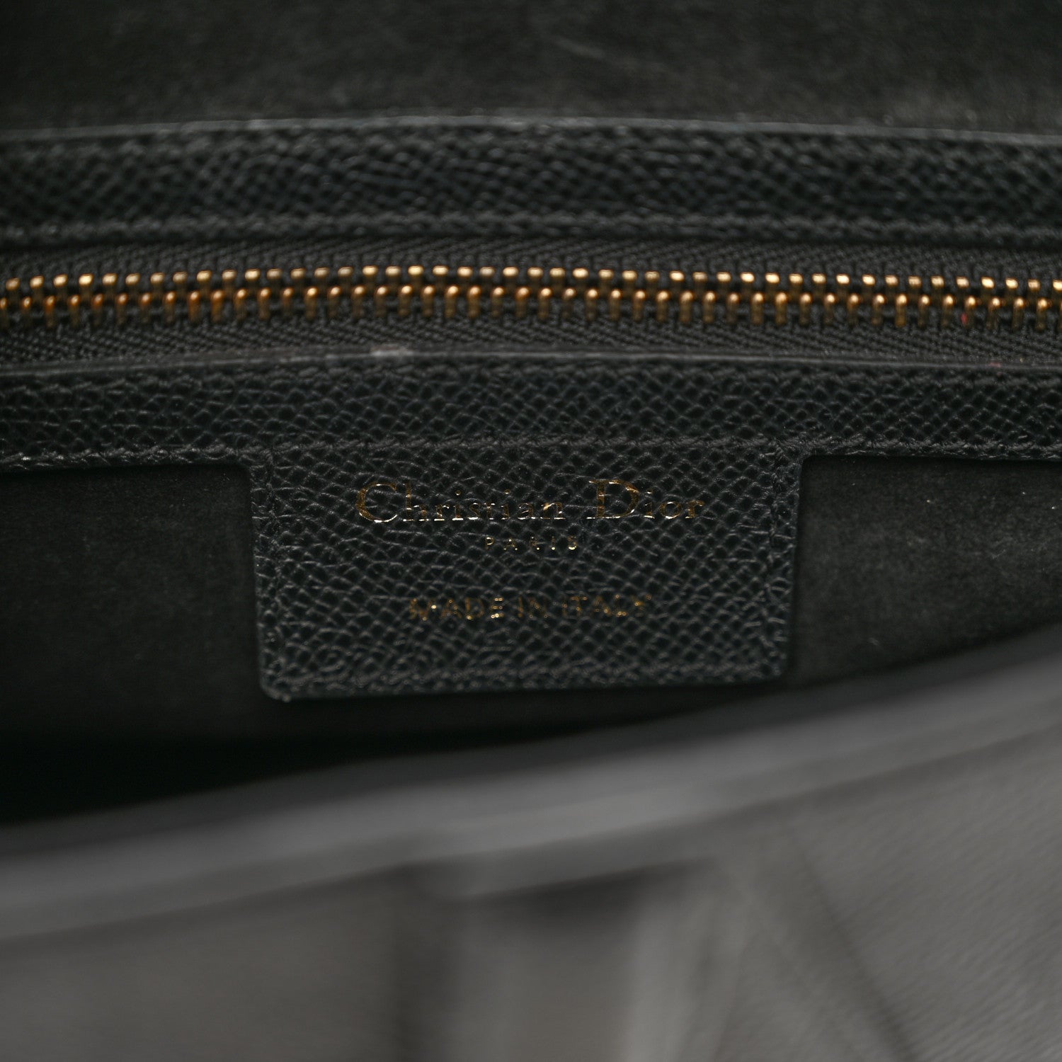 Christian Dior Grained Calfskin Saddle Bag Black 7 of 10