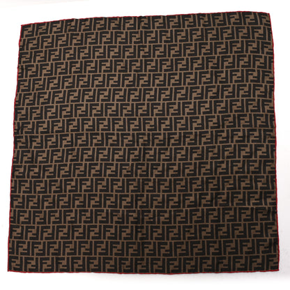 Fendi Silk FF Scarf Brown Black Red 1 of 3