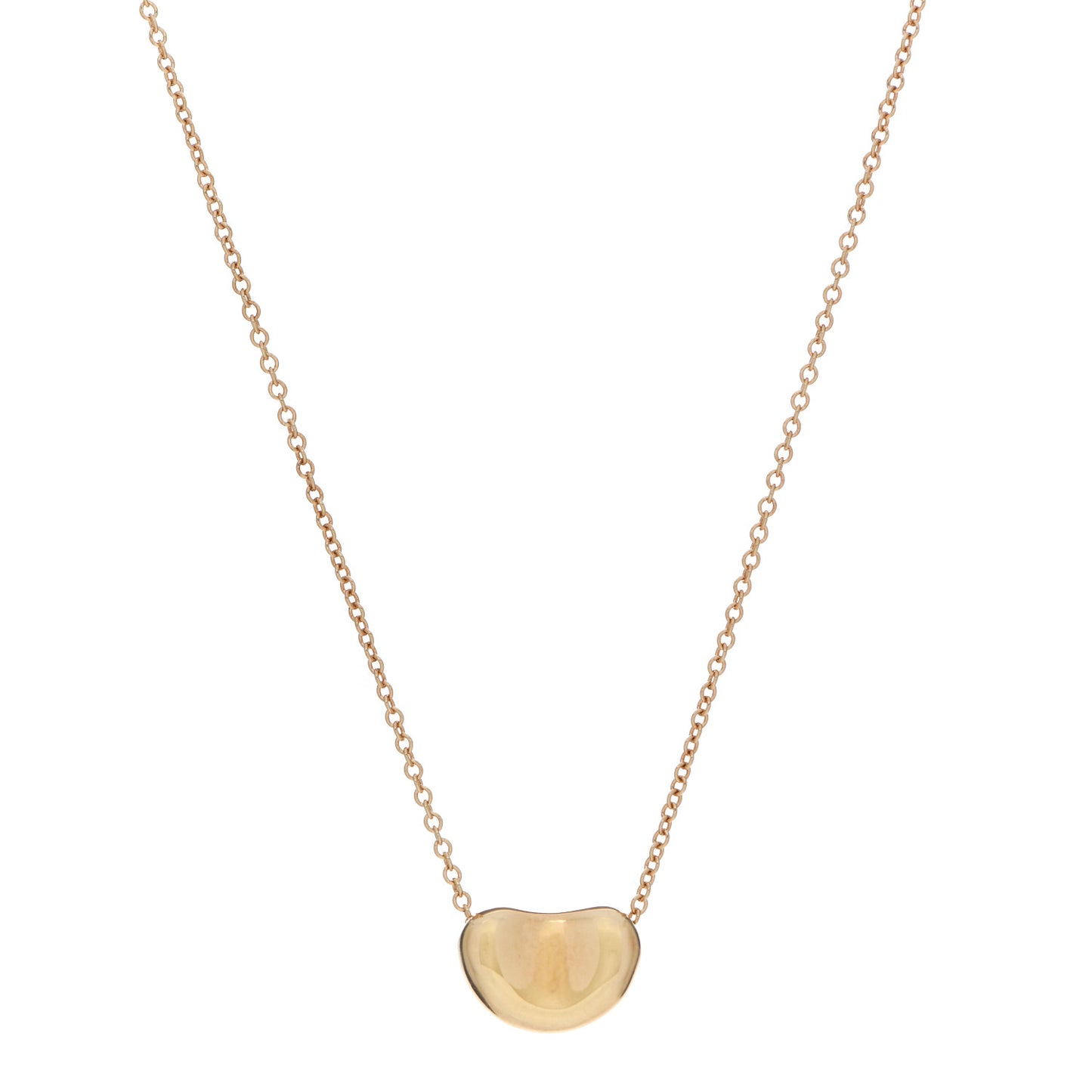 18K Yellow Gold 9mm Elsa Peretti Bean Pendant Necklace