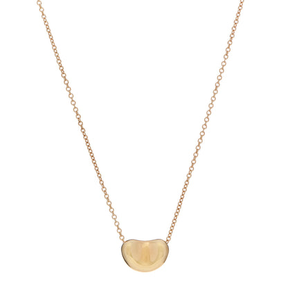 Tiffany 18K Yellow Gold 9mm Elsa Peretti Bean Pendant Necklace 1 of 6
