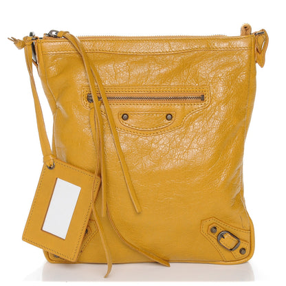 Balenciaga Agneau Classic Hardware Flat Crossbody Jaune Moutarde 1 of 6