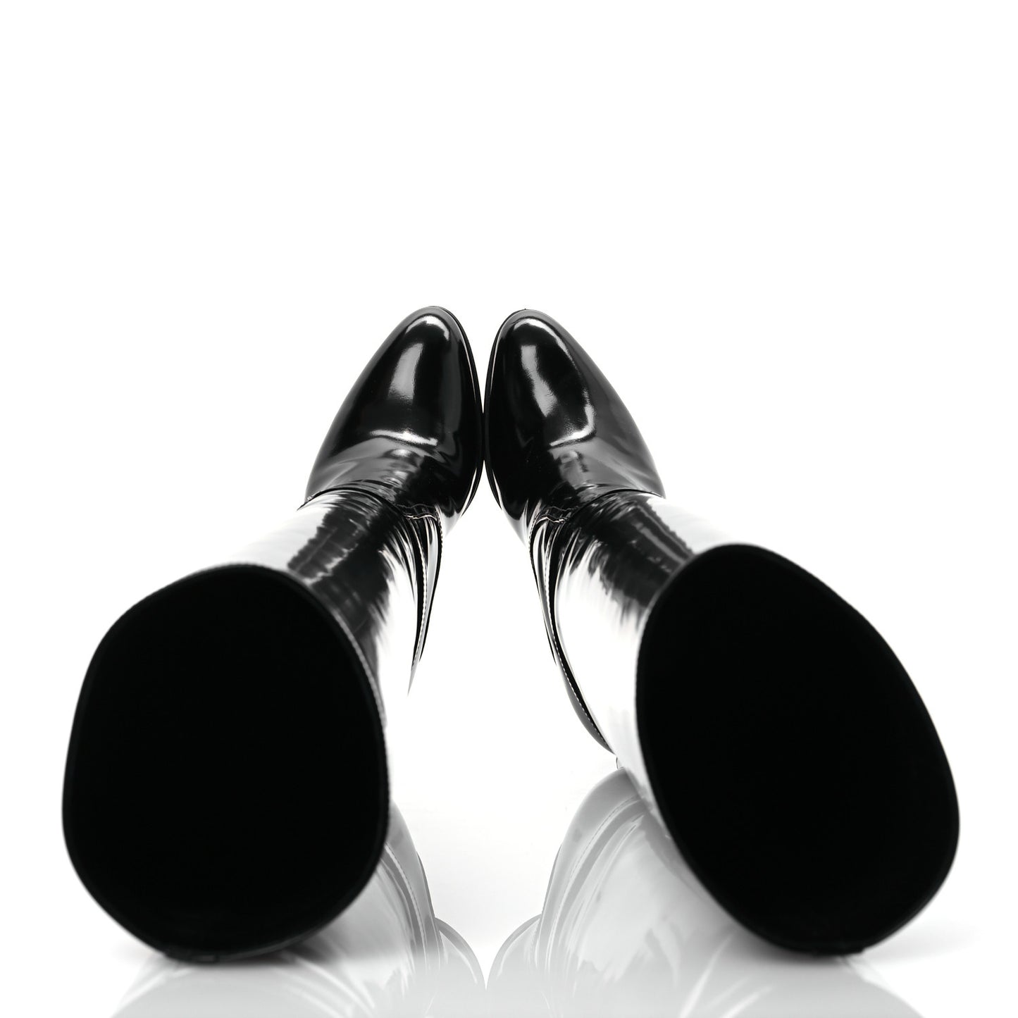 Patent Calfskin Diane 100 Boots 37 Black