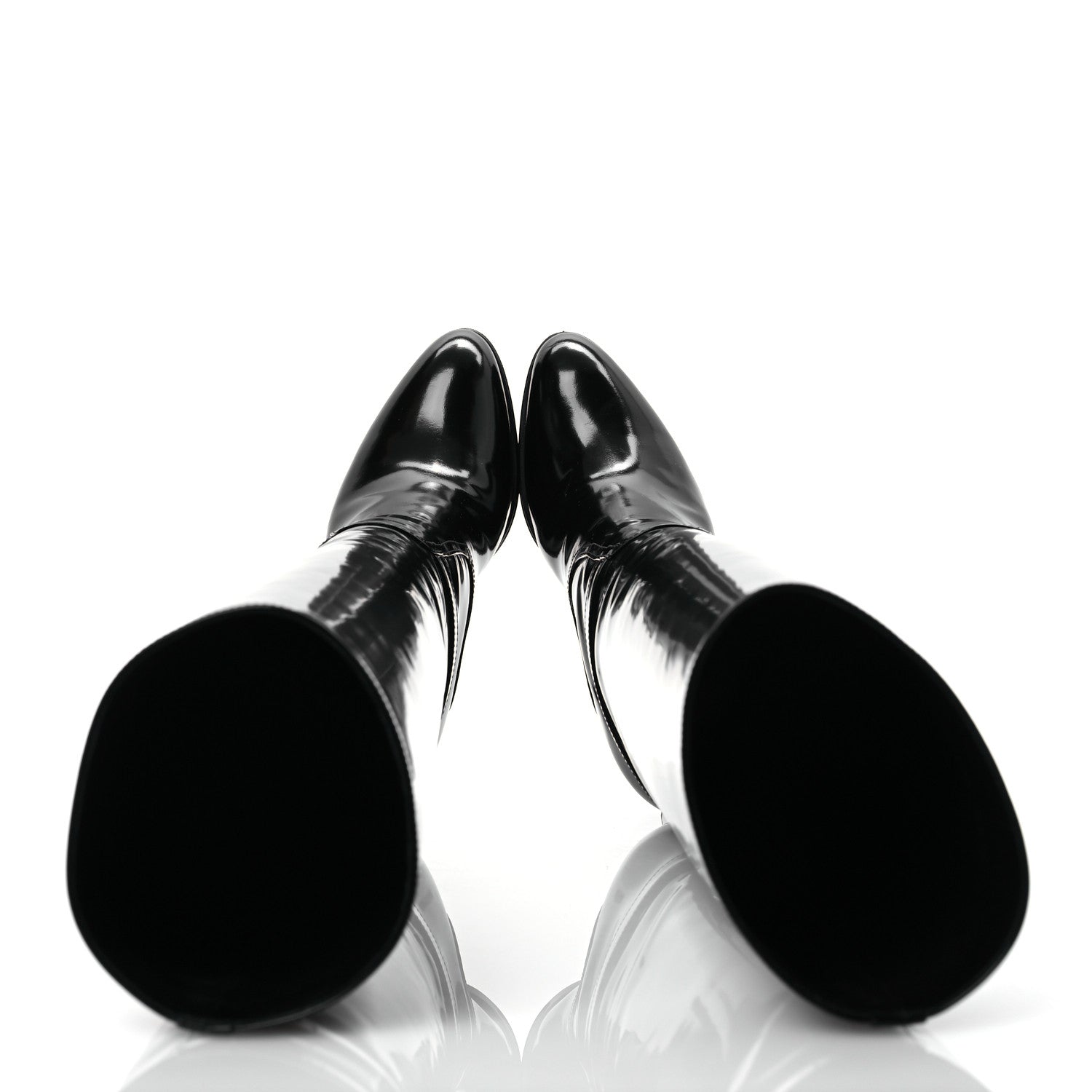 Saint Laurent Patent Calfskin Diane 100 Boots 37 Black 2 of 13