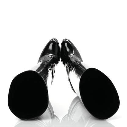 Saint Laurent Patent Calfskin Diane 100 Boots 37 Black 2 of 13