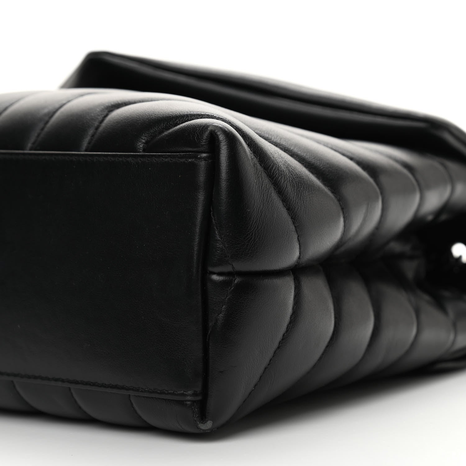 Saint Laurent Calfskin Y Quilted Monogram Monochrome Small Loulou Chain Satchel Black 10 of 15