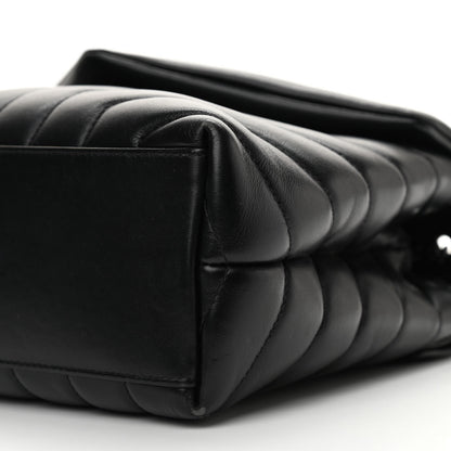 Saint Laurent Calfskin Y Quilted Monogram Monochrome Small Loulou Chain Satchel Black 10 of 15