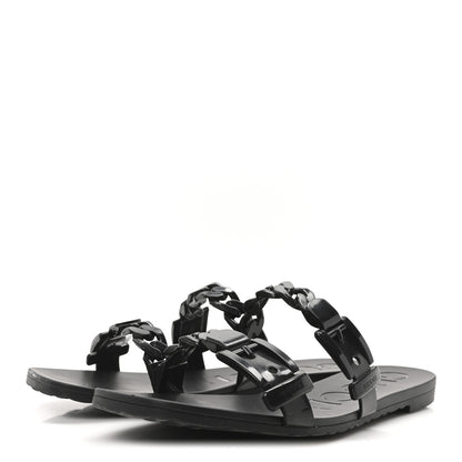 Gucci Rubber Womens Slide Sandals 40 Black 4 of 9