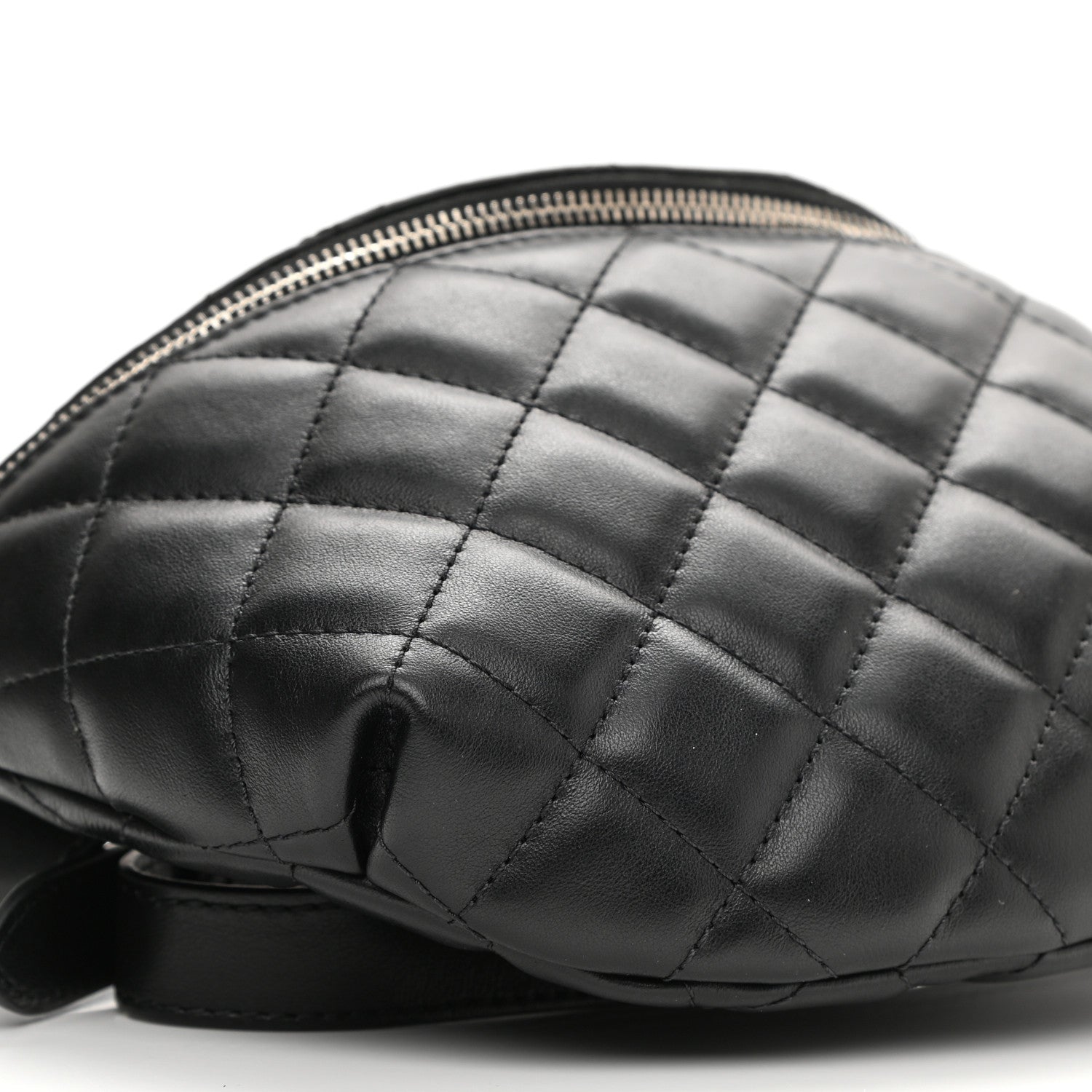 Chanel Grained Calfskin Quilted Waist Belt Bag Black 9 of 10