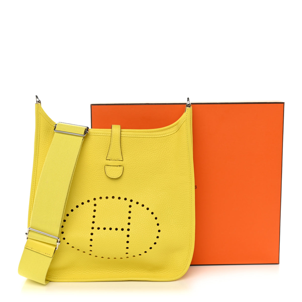 Hermes Taurillon Clemence Evelyne III PM Lime 11 of 11