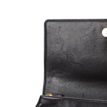 Saint Laurent Lambskin Diamond Quilted Monogram Angie Chain Bag Black 10 of 17