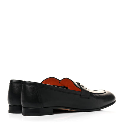 Hermes Goatskin Womens Paris Loafers 38.5 Black 4 of 7