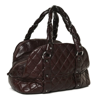 Chanel Distressed Lambskin Vintage Ligne Lady Braid Tote Brown 3 of 11