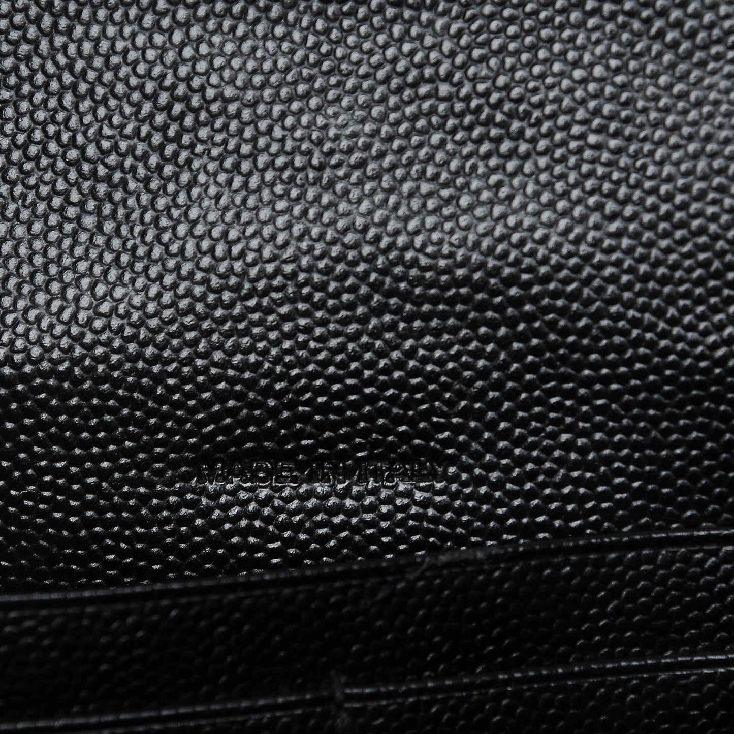 Grain De Poudre Matelasse Chevron Monogram Envelope Chain Wallet Black