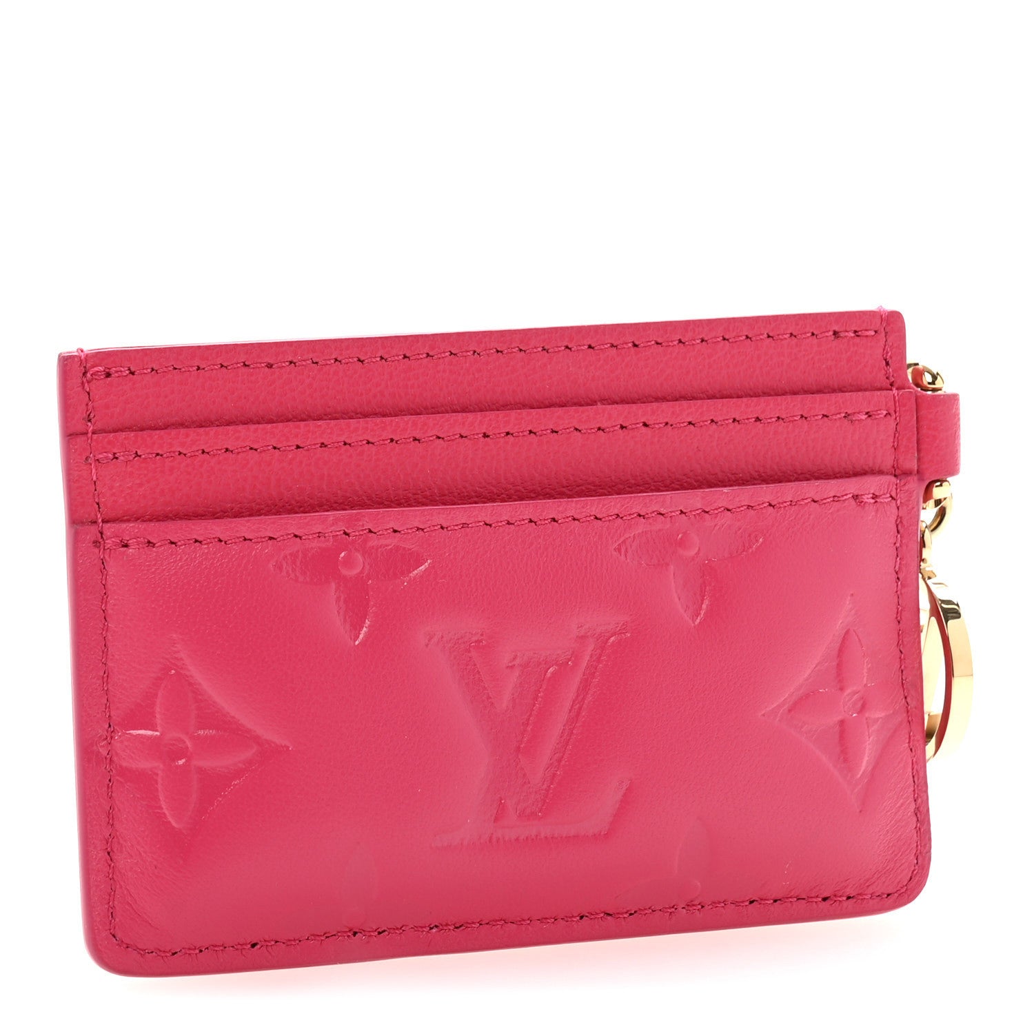 Louis Vuitton Lambskin Embossed Monogram Coussin Card Holder Bougainvillier 3 of 7