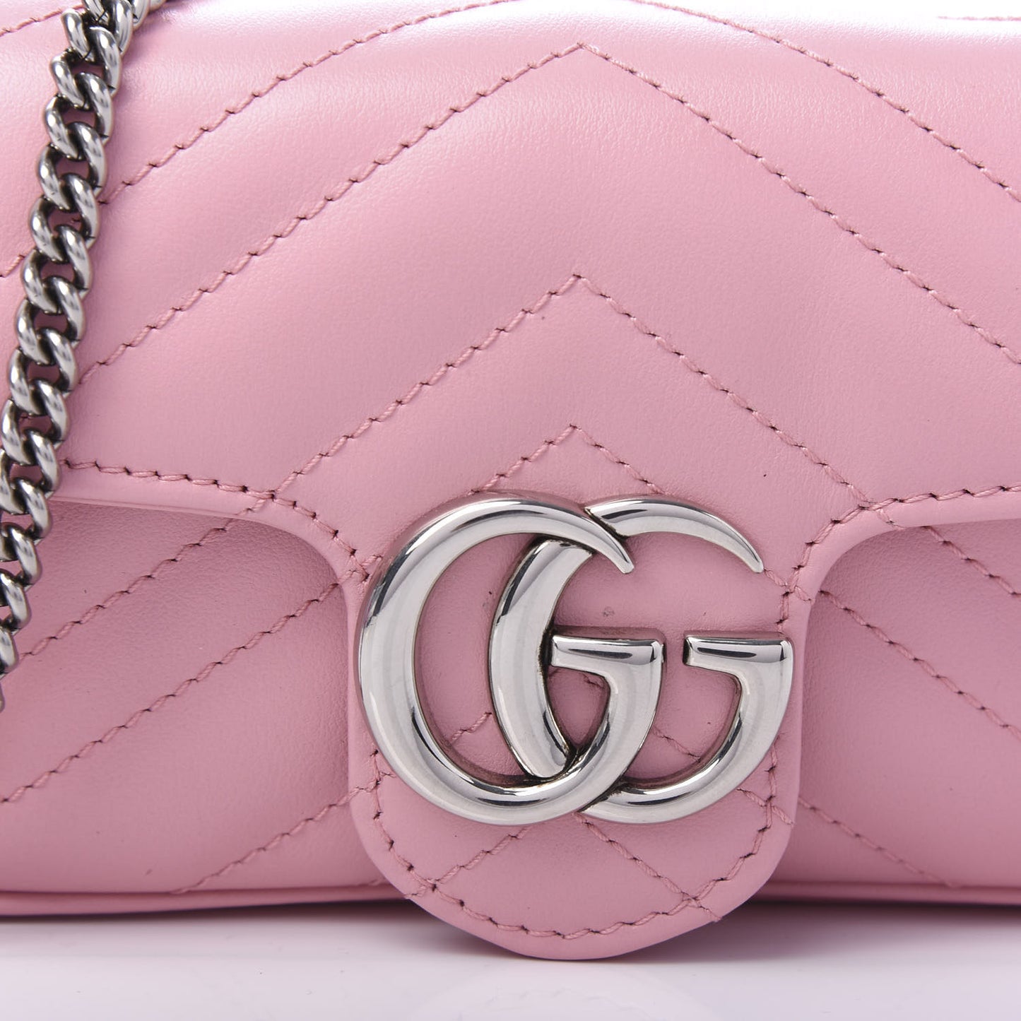 Calfskin Matelasse Super Mini GG Marmont Shoulder Bag Wild Rose