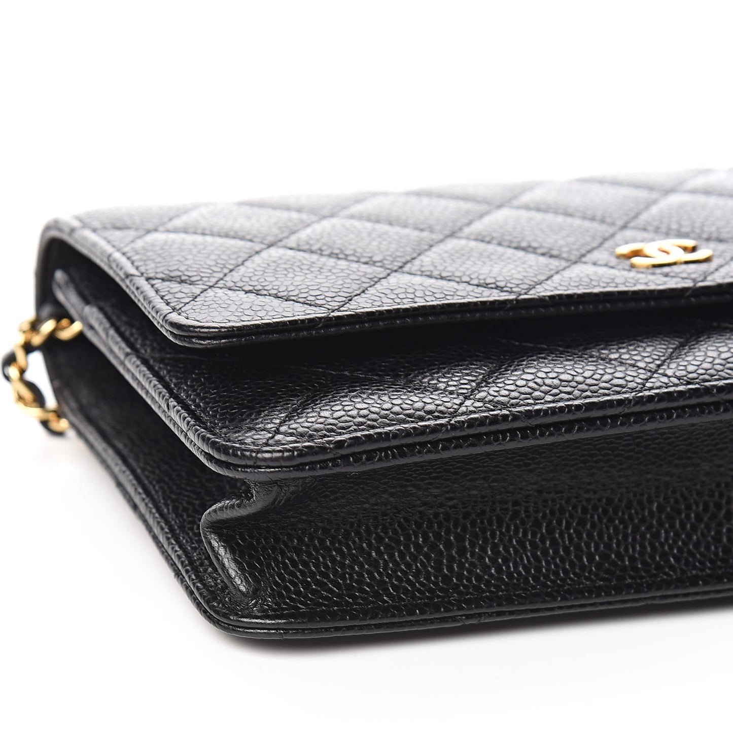 Caviar Quilted Wallet On Chain WOC Black