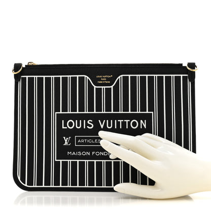 Louis Vuitton Calfskin Neverfull Inside Out MM Pochette Black 2 of 6