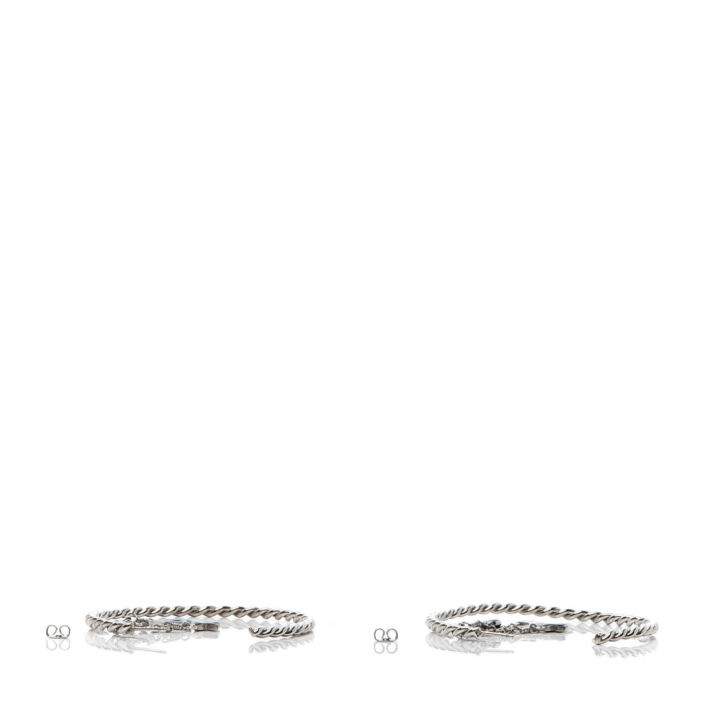 Sweet Monogram Creole Hoop Earrings Silver