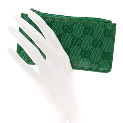 Gucci GG Supreme Monogram Calfskin GG Coin Case Card Holder Green 2 of 6