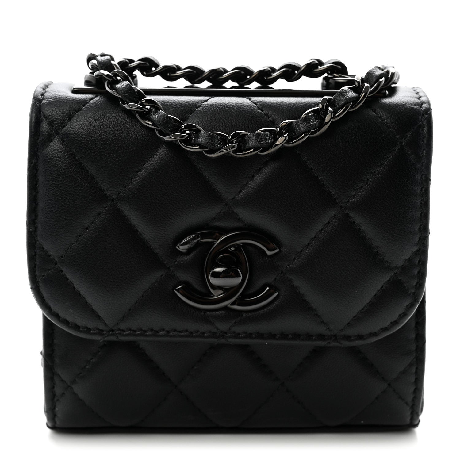 Chanel Lambskin Quilted Mini Trendy CC Chain Wallet So Black 1 of 10