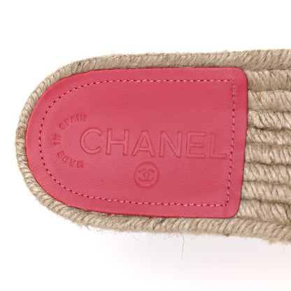 Chanel Lambskin Quilted CC Espadrille Slip On Sandals 36 Pink 7 of 8