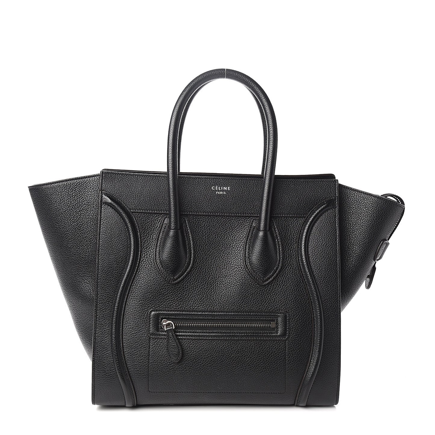Drummed Calfskin Mini Luggage Black