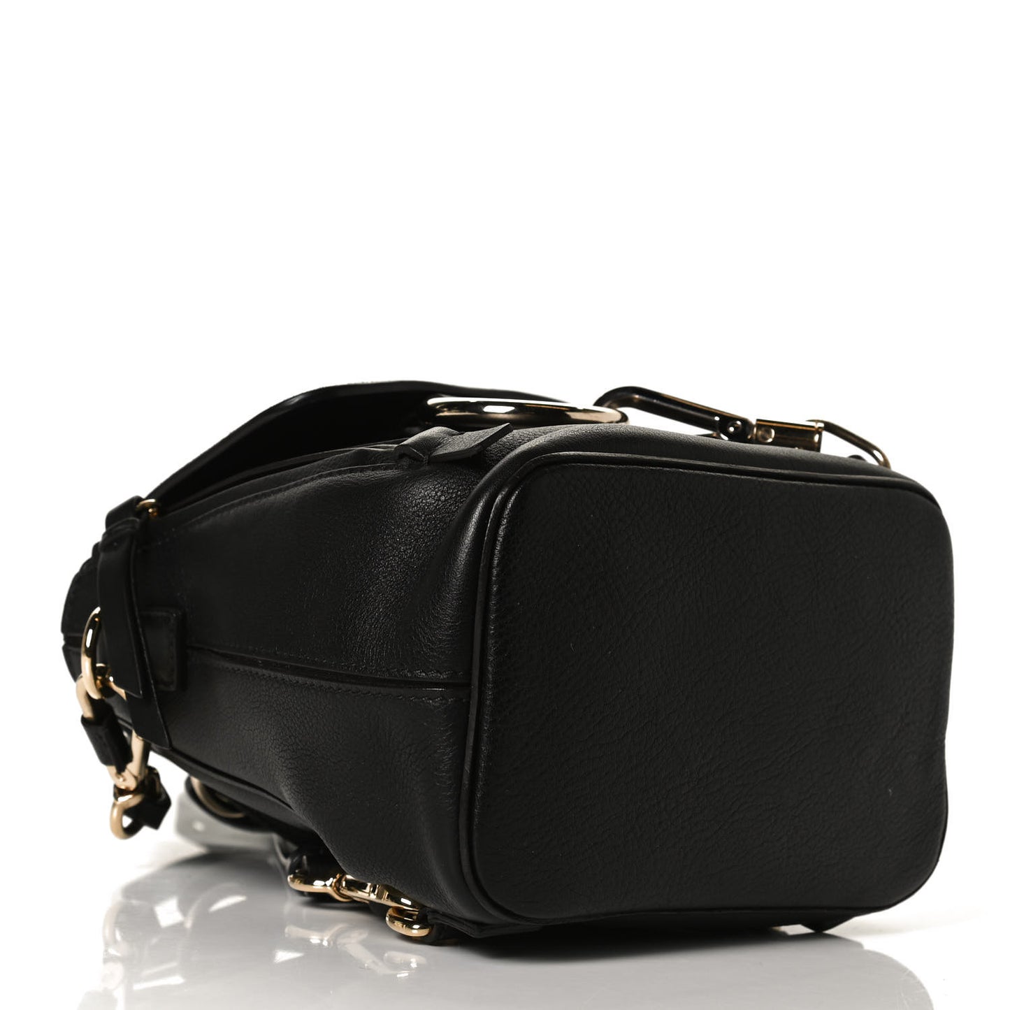 Suede Calfskin Mini Faye Backpack Black